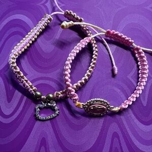 Pink and Purple Beaded Bracelets